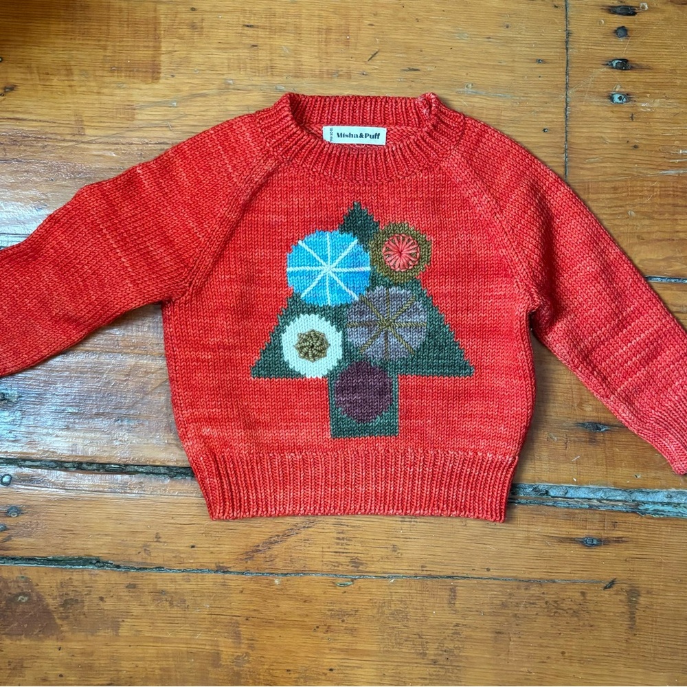 Misha and Puff Christmas Tree Sweater 18-24mos
